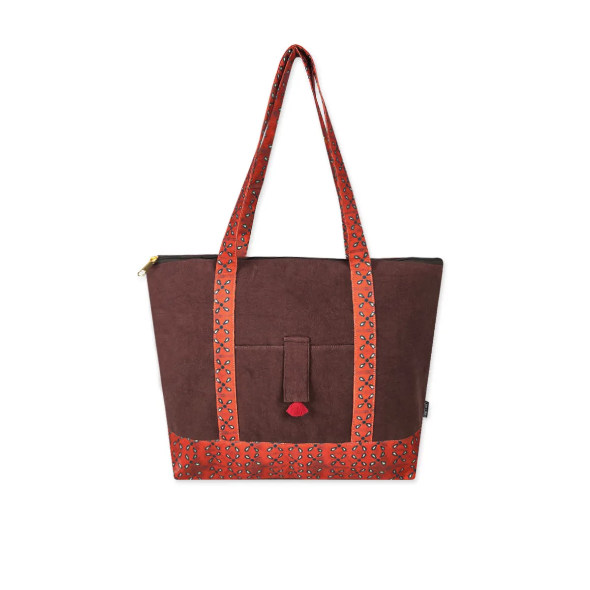 Maroon Petals Large Tote Bag