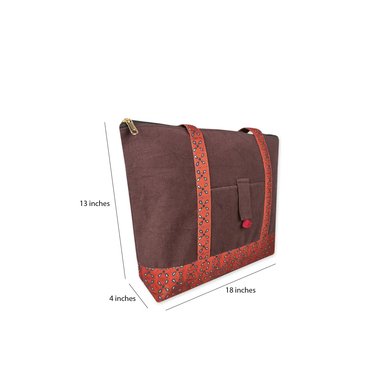 Maroon Petals Large Tote Bag
