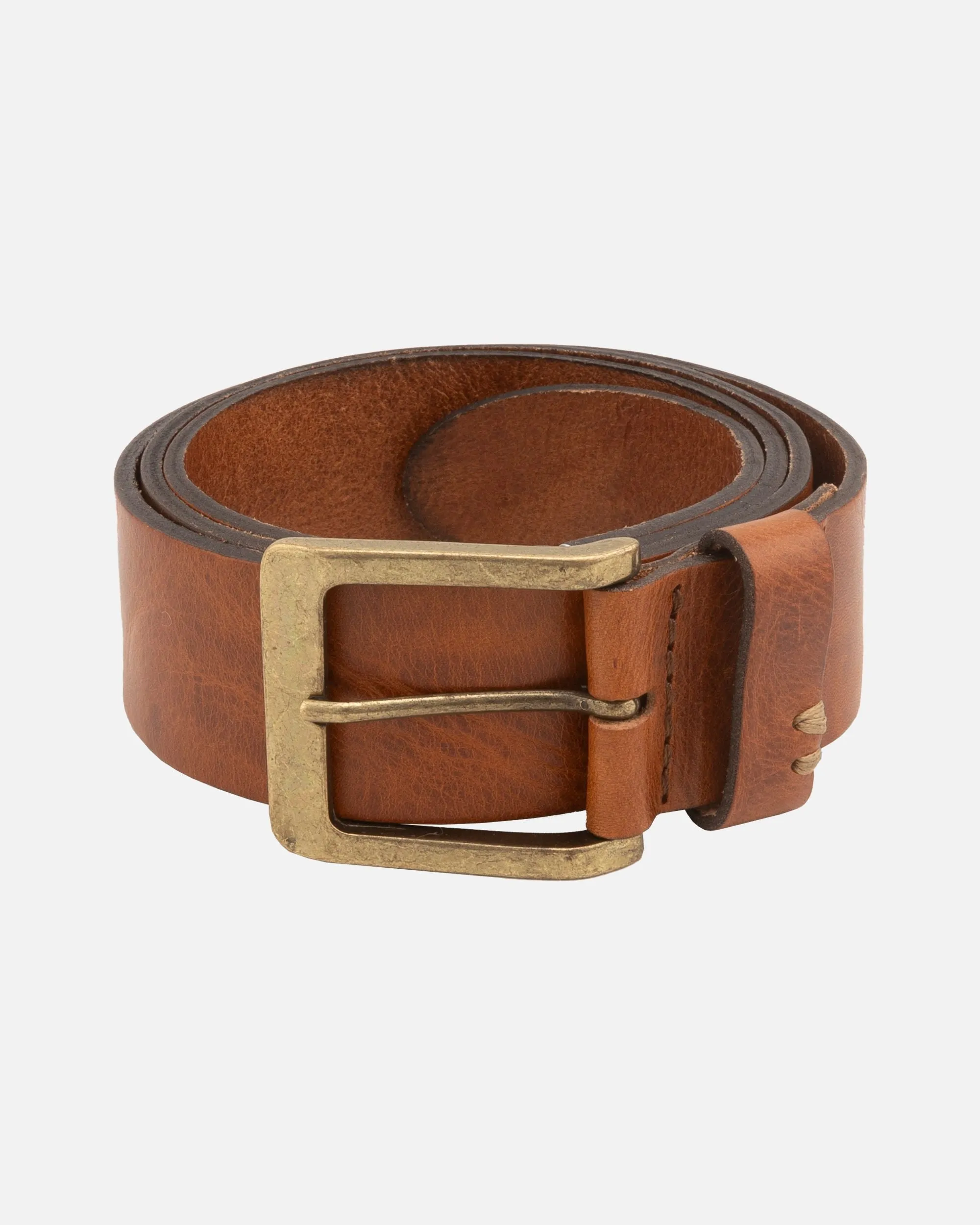 Mattie | Gold Buckle Full Grain Leather Belt