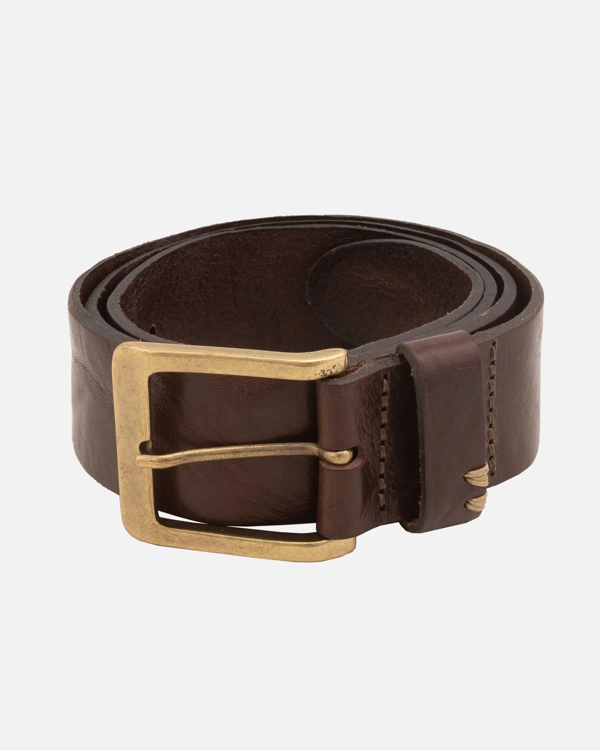 Mattie | Gold Buckle Full Grain Leather Belt
