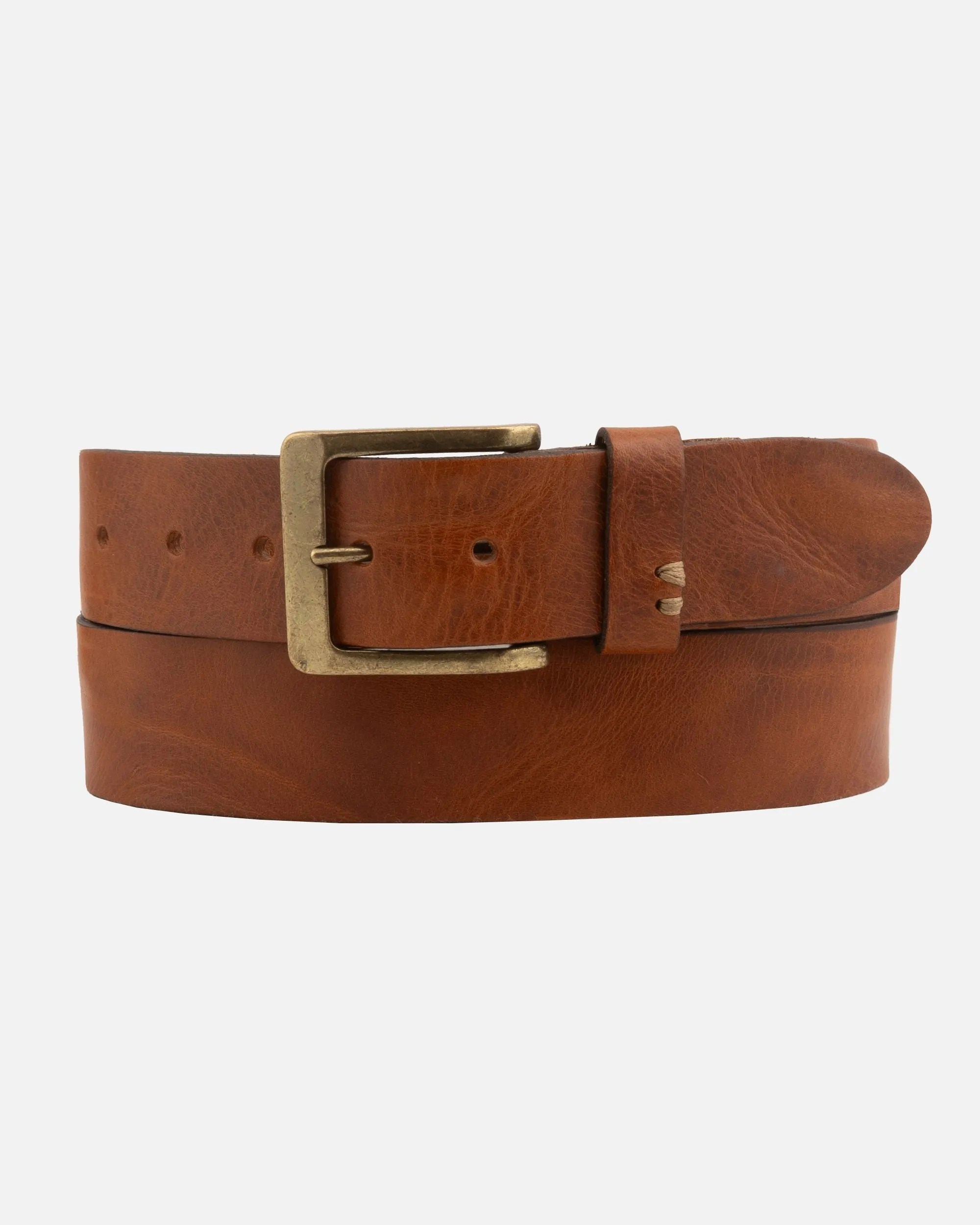 Mattie | Gold Buckle Full Grain Leather Belt
