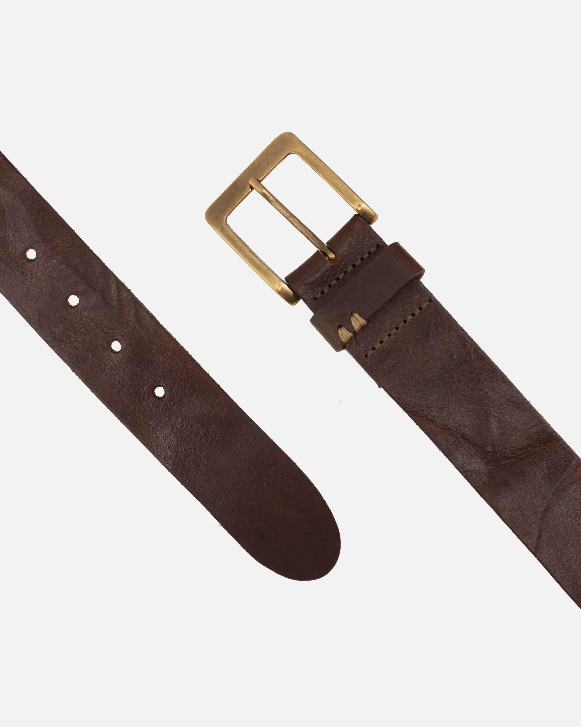 Mattie | Gold Buckle Full Grain Leather Belt