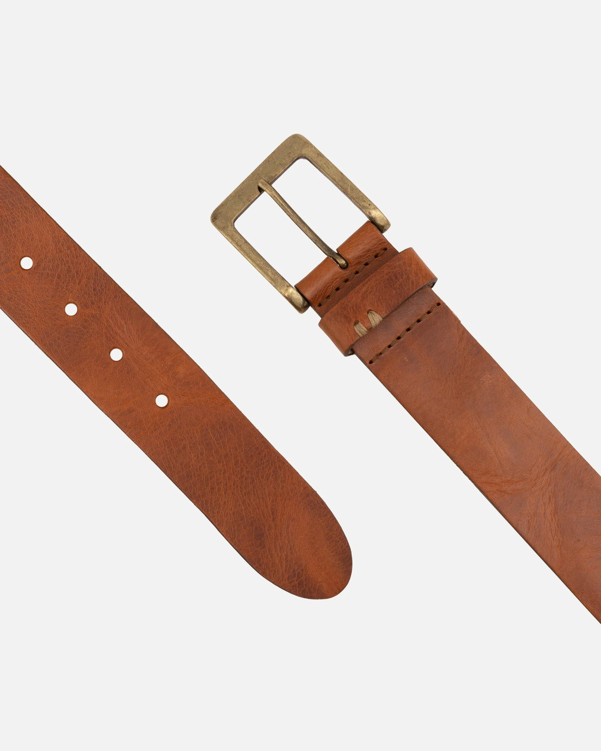 Mattie | Gold Buckle Full Grain Leather Belt