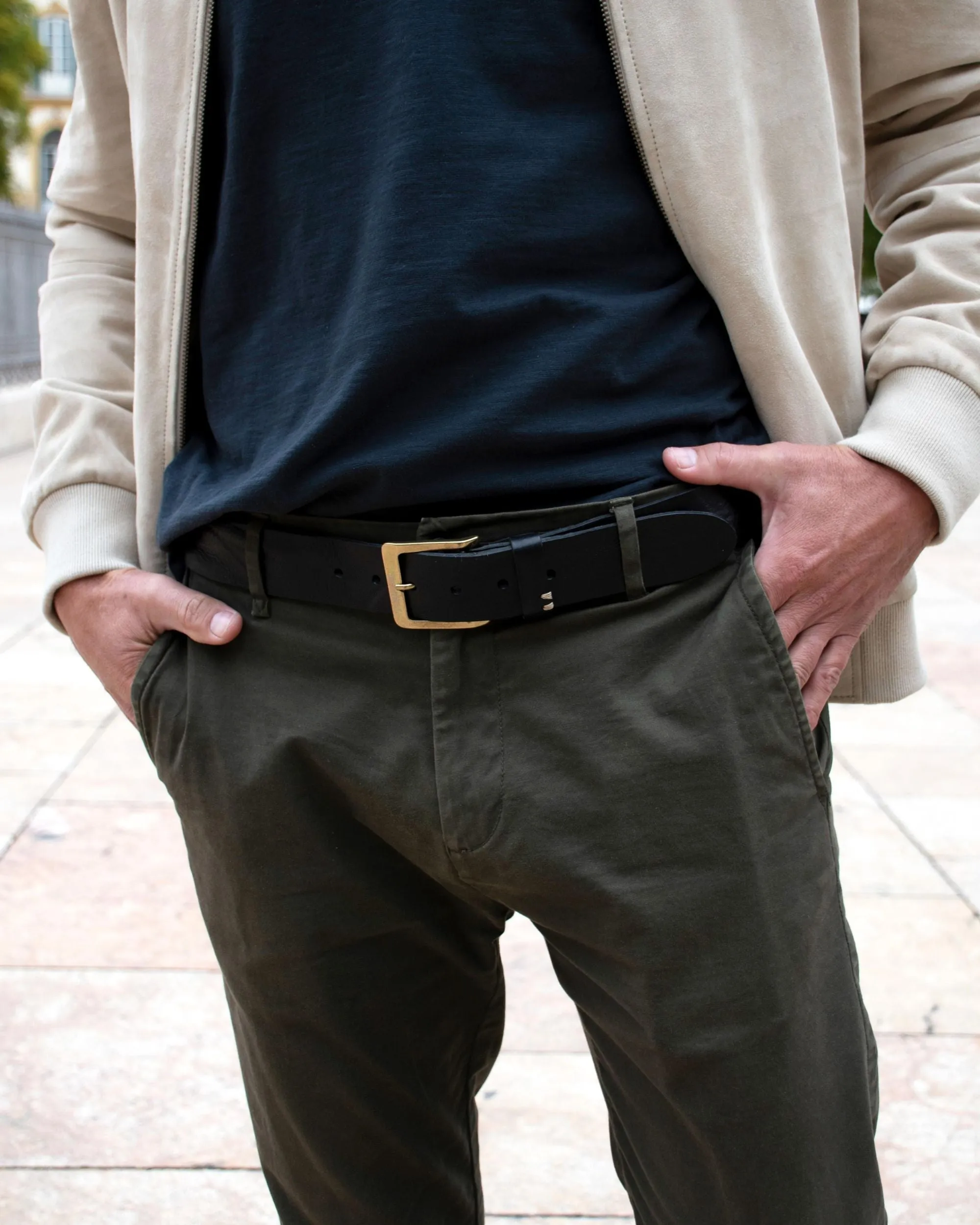 Mattie | Gold Buckle Full Grain Leather Belt