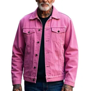 Men's Casual Fashion Lapel Denim Jacket 78396455F