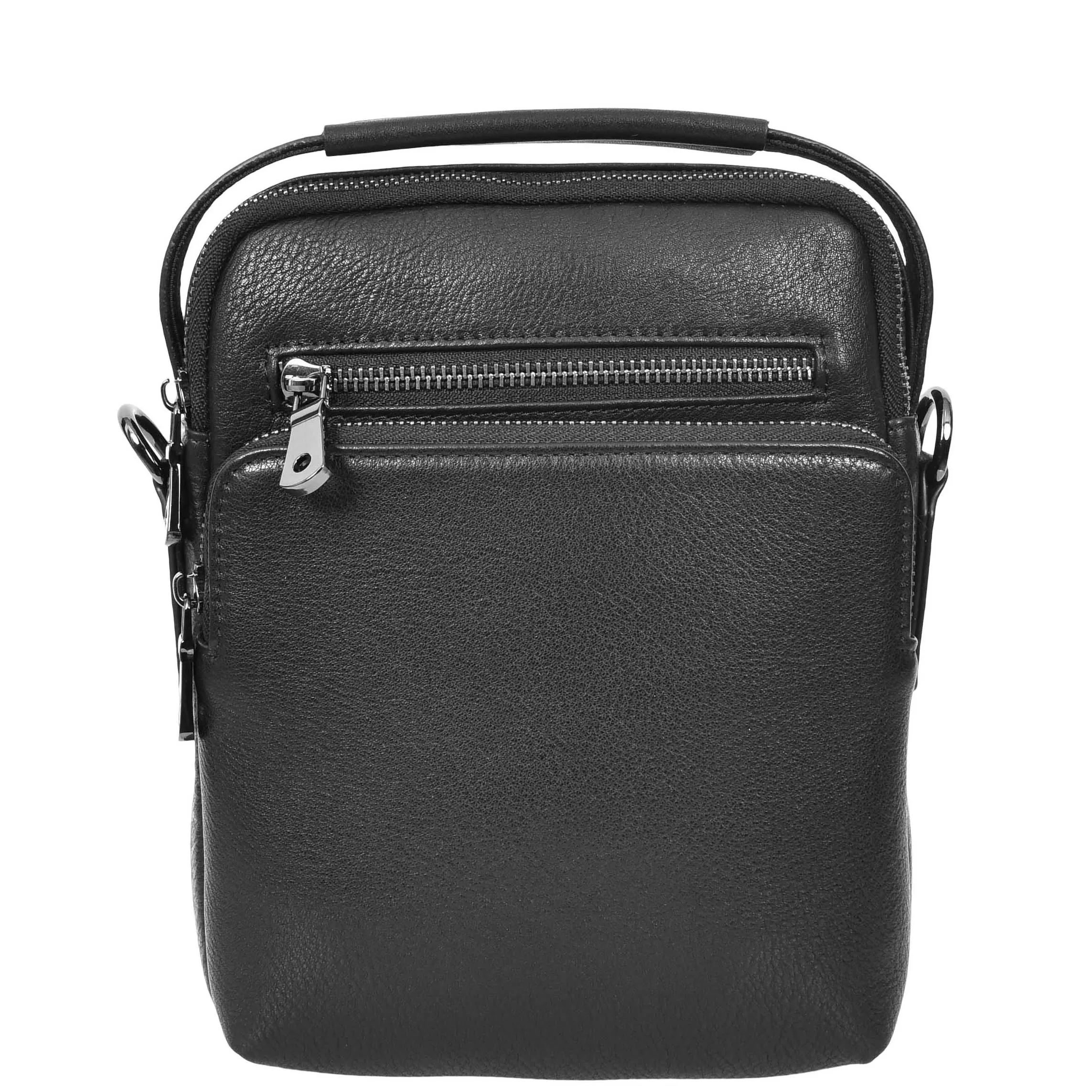 Mens Leather Messenger Bag Casual Crossbody Flight Bag A308 Black