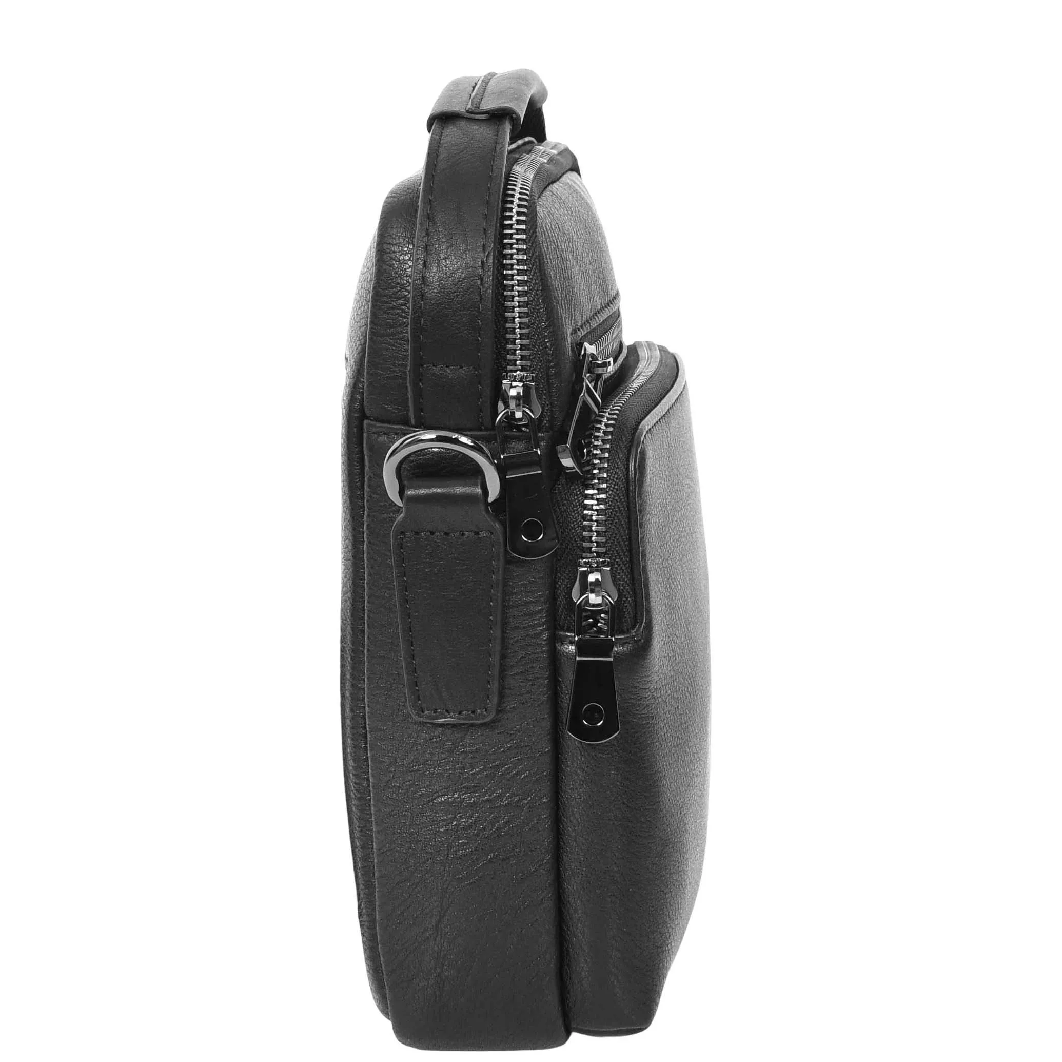 Mens Leather Messenger Bag Casual Crossbody Flight Bag A308 Black
