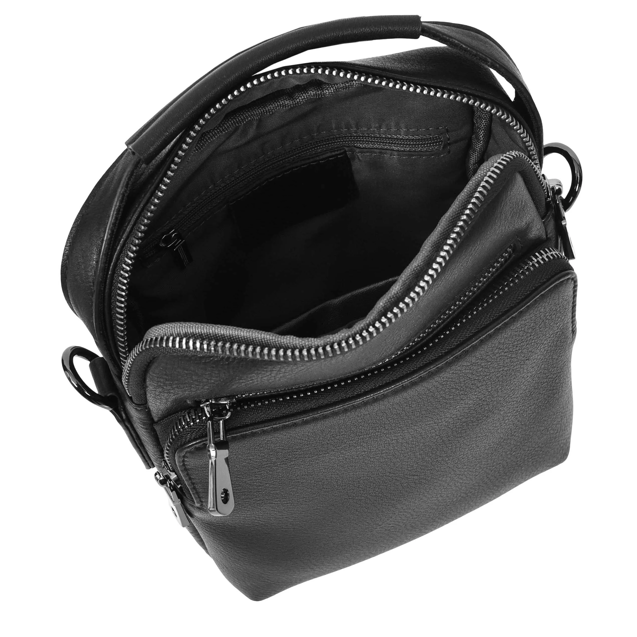 Mens Leather Messenger Bag Casual Crossbody Flight Bag A308 Black