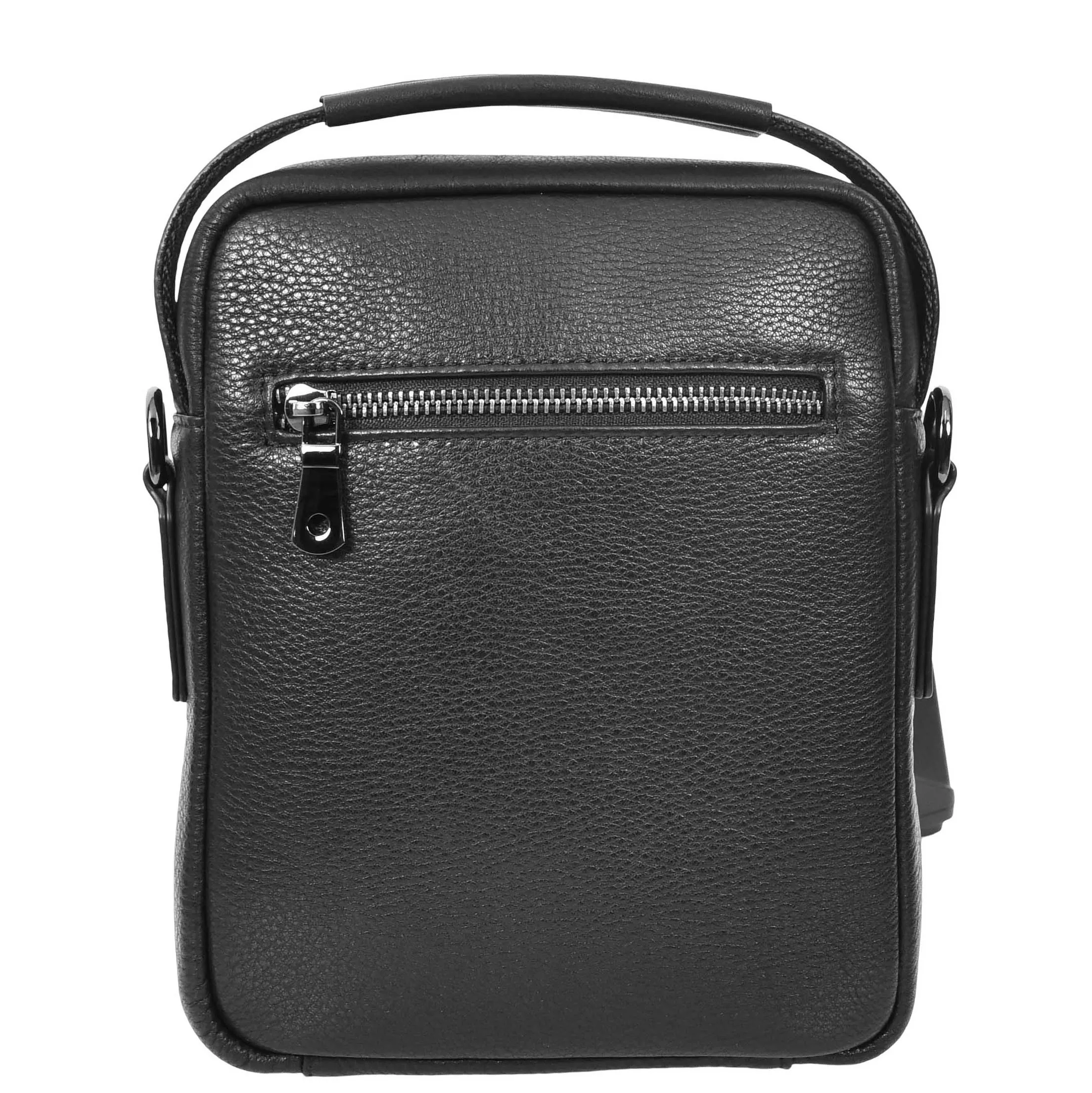 Mens Leather Messenger Bag Casual Crossbody Flight Bag A308 Black