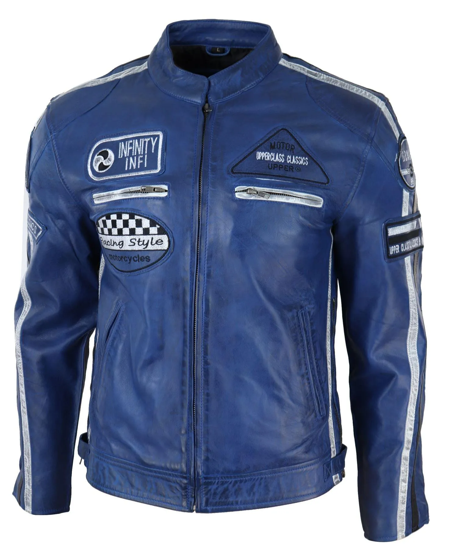 Men's Zipped Biker Leather Jacket | Infinity