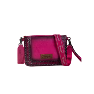 Montana West Women's Wrangler Rivets Studded Wristlet Coral Crossbody