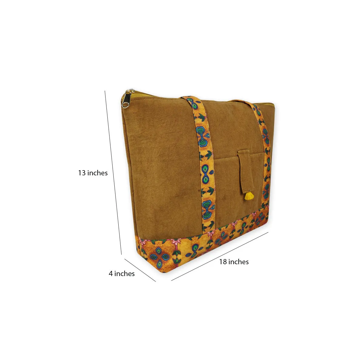 Mustard Mughal Large Tote Bag