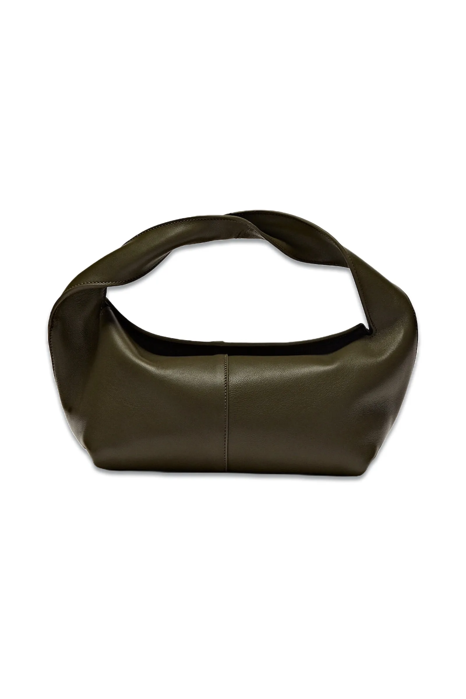 Nappa Leather Croissant Bag, Khaki