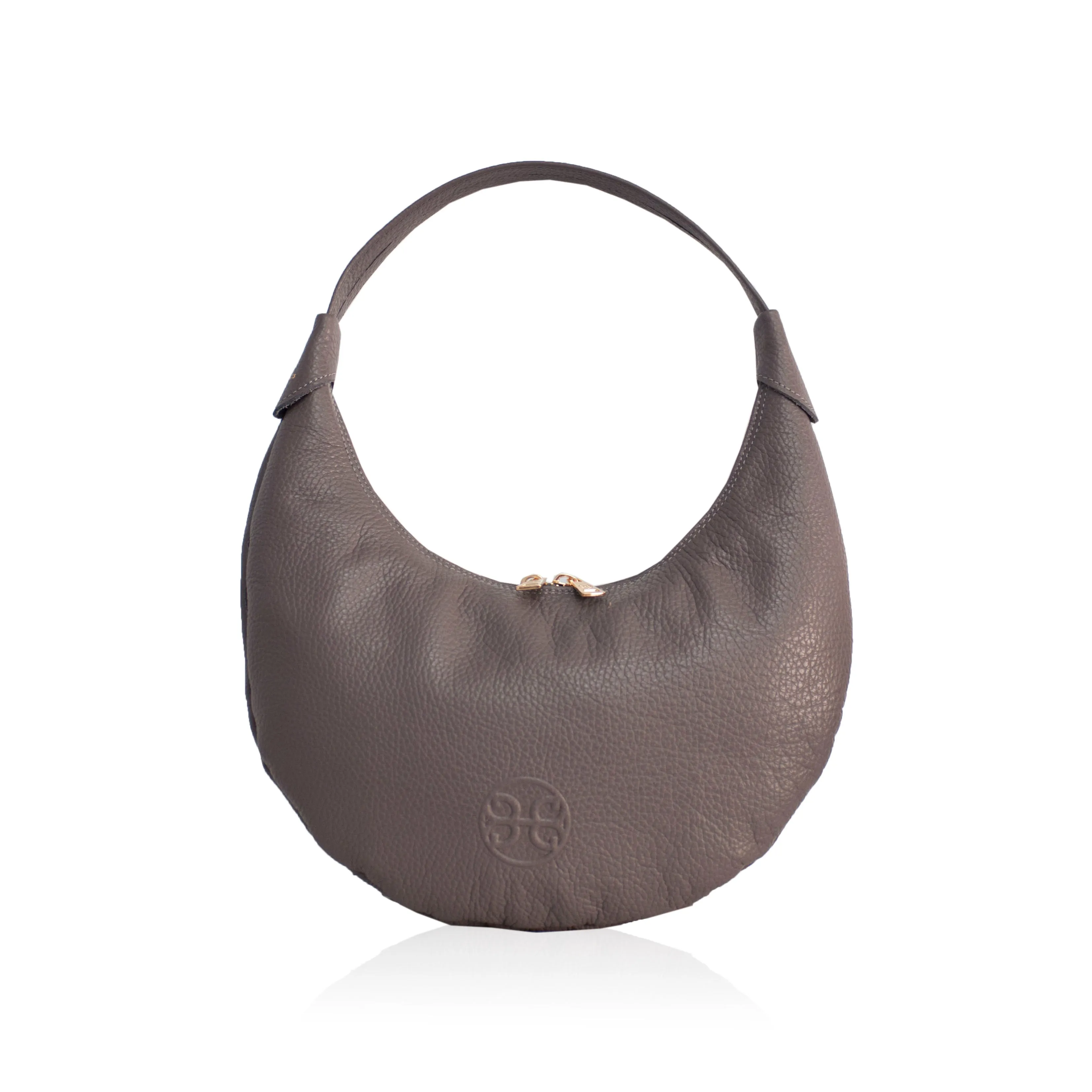 Ophelia Small Leather Shoulder Bag - Ash