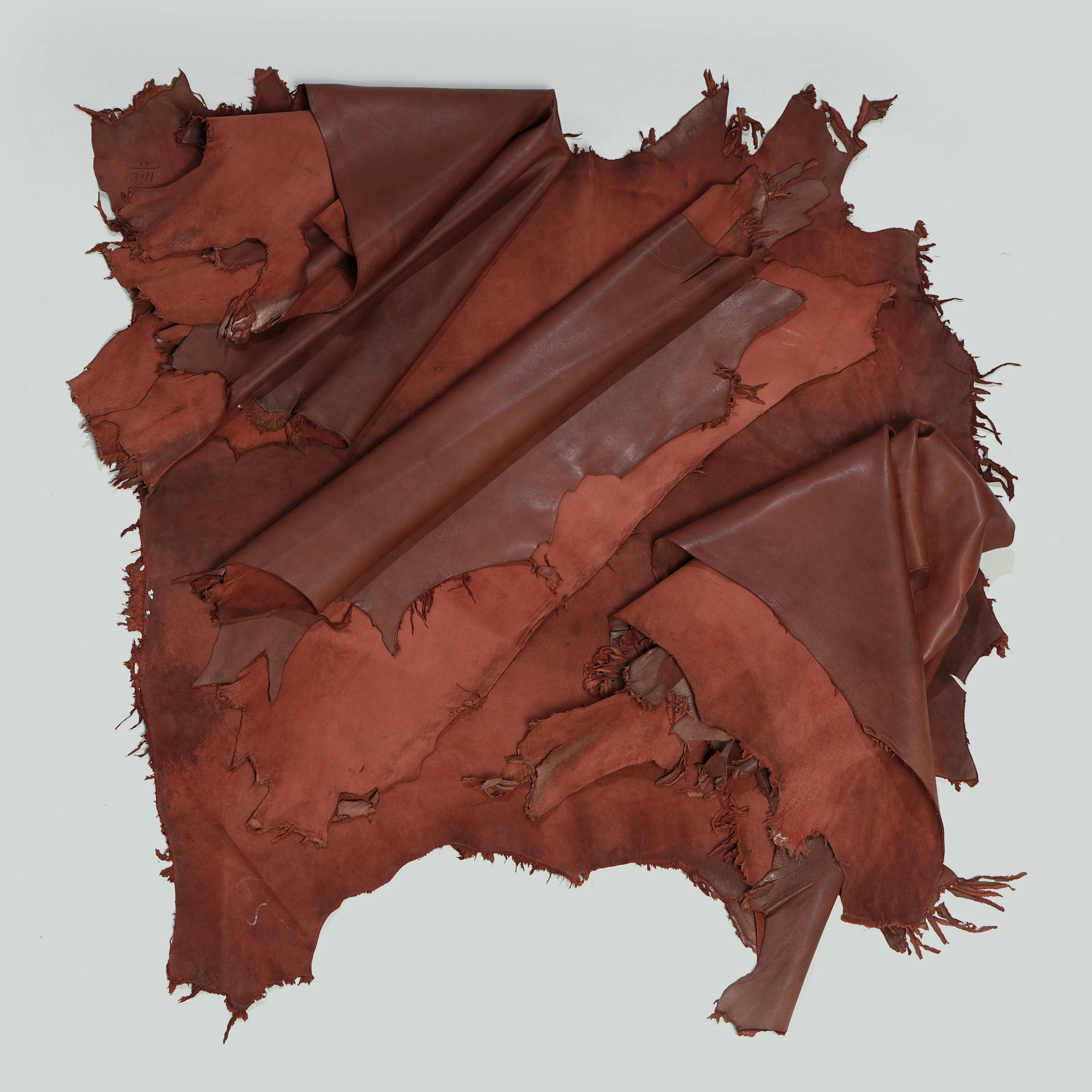 Qawach Lambskin Skin Hides Leather SOFT PREMIUM Burnt Maroon Each Skin 6 sqf