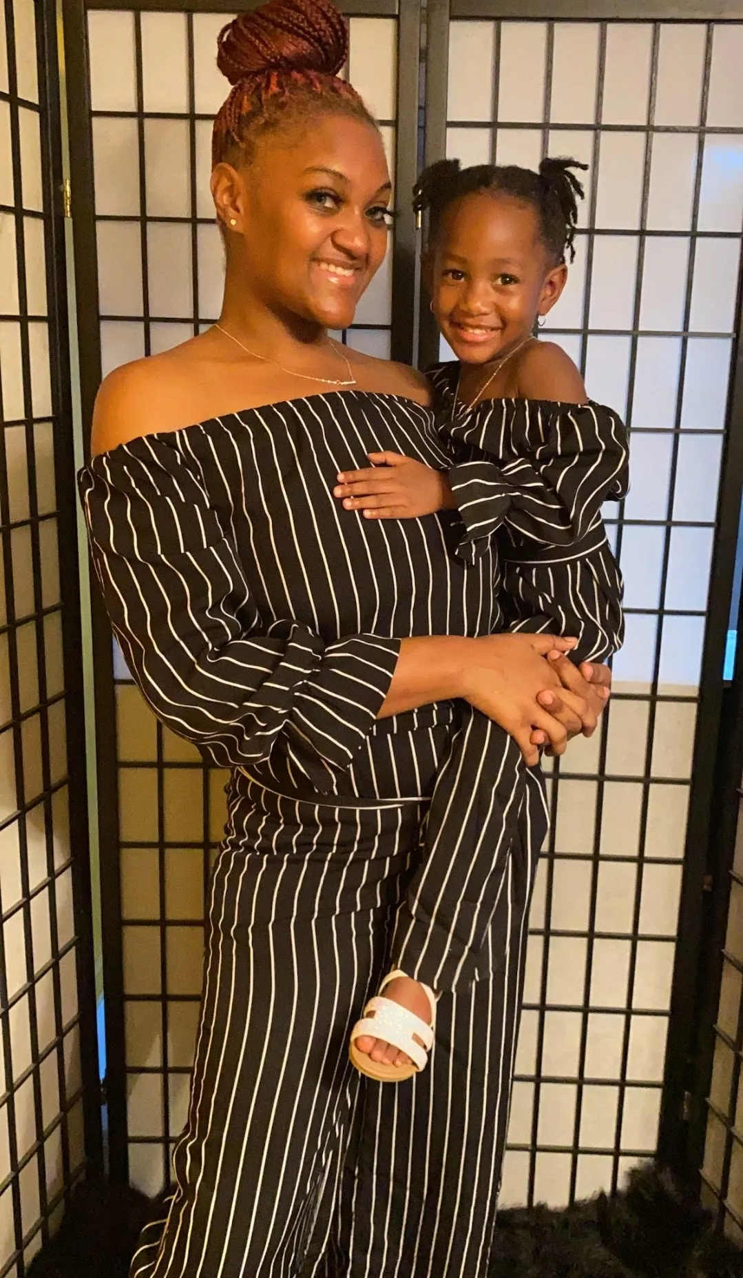 "Match in Style: WOMEN Black & White Striped Jumpsuit