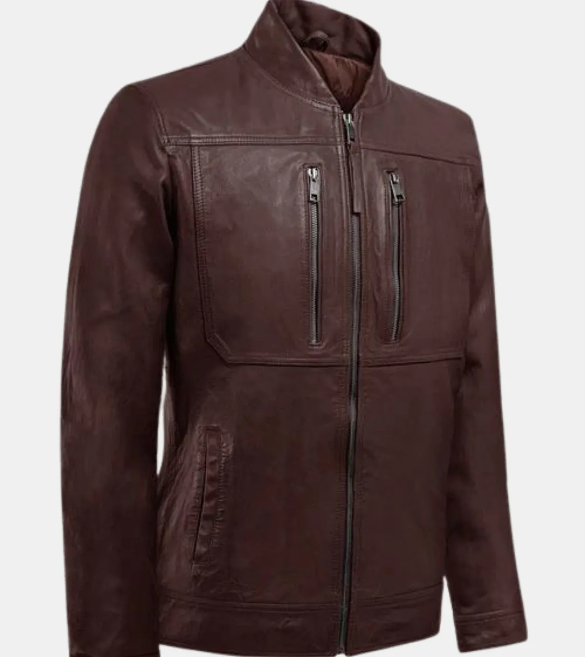 Riccardo Men's Rosewood Leather Jacket