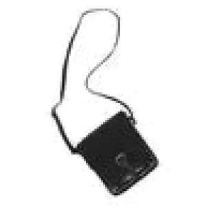 'rue' Black Polished Vt Real Leather Crossbody Bag