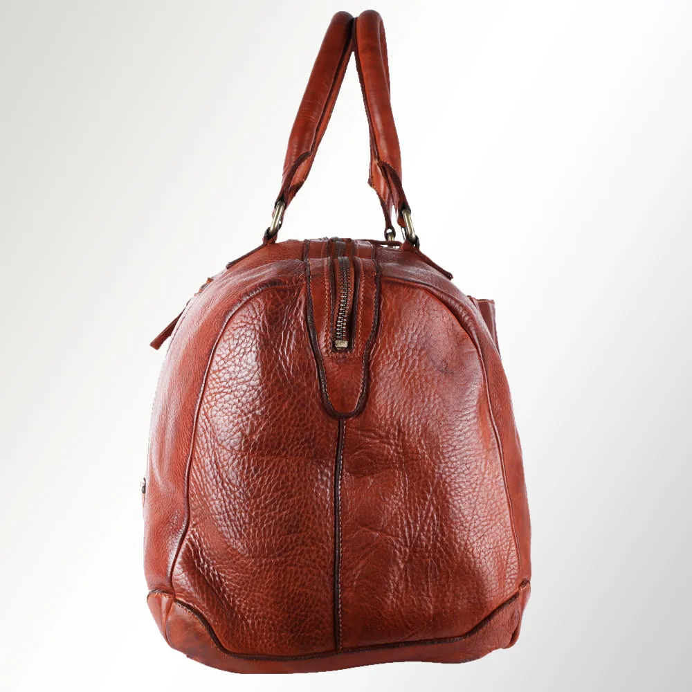 Spaghetti Western Swc418Cg Duffel Vintage Handmade Drum Dyed Genuine European Cowhide Leather Women Bag Western Handbag Purse