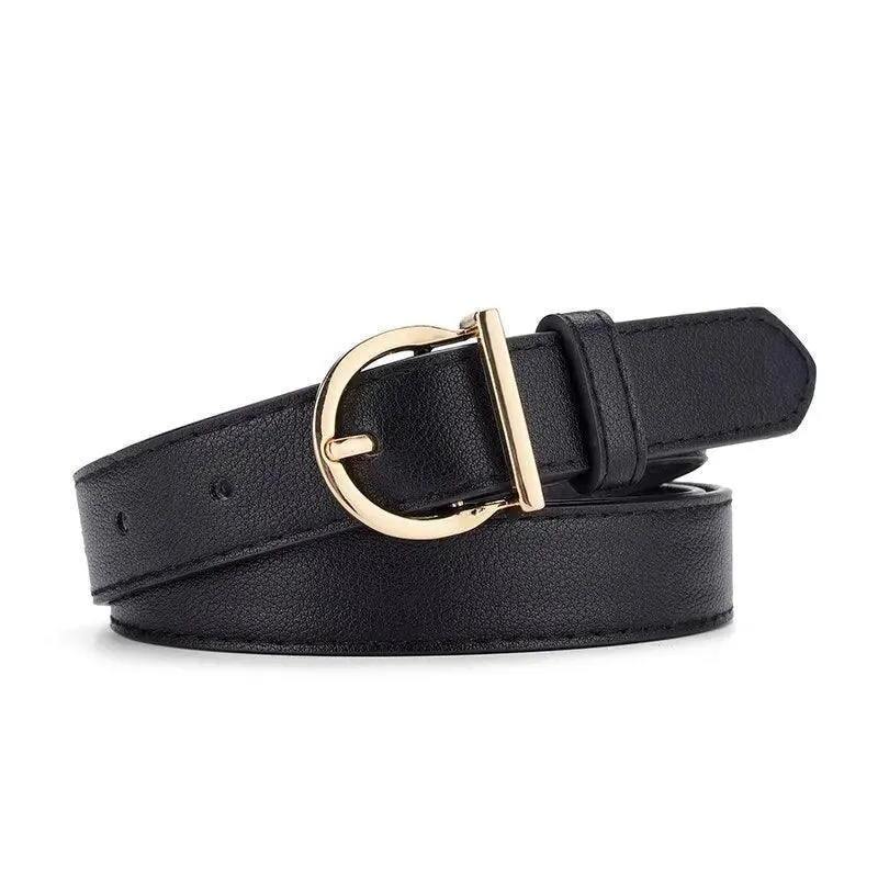 Stylish Leather Belt, PU Leather, Alloy Buckle, Versatile Fit, Elegant Design, Black & Brown Options, Perfect for Most Occasions