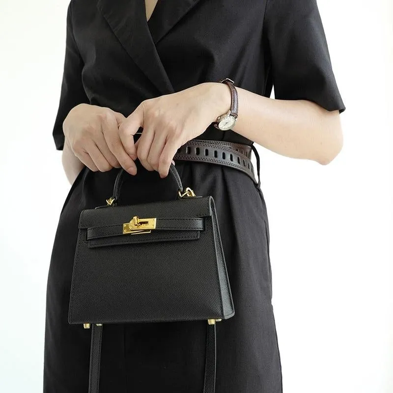 The Candace | Luxury Black Leather Handbag – Elegant & Timeless
