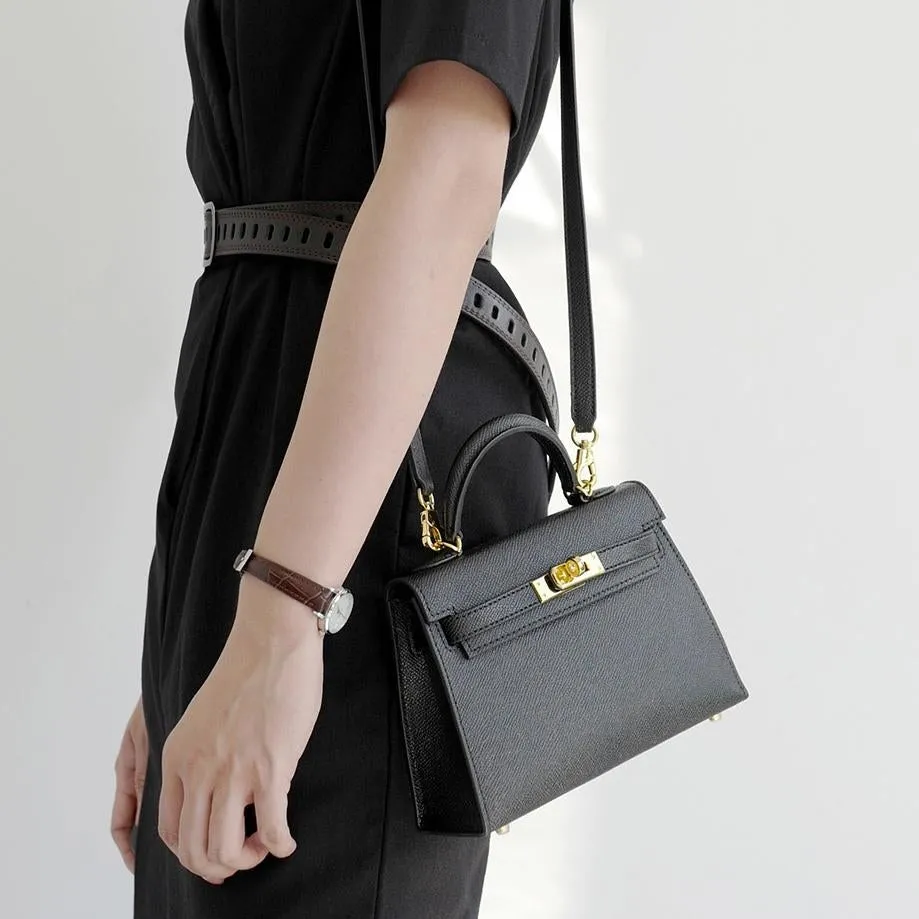 The Candace | Luxury Black Leather Handbag – Elegant & Timeless