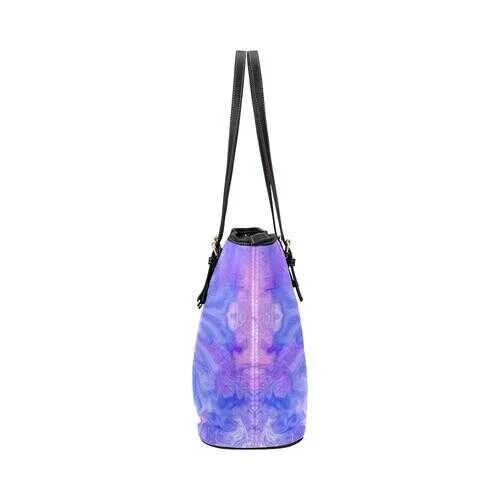 Tote Bags, Purple And Black Gradient Butterfly Style Leather Bag