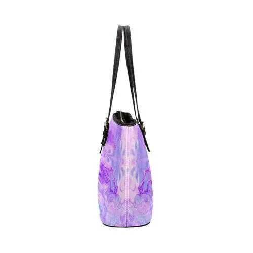 Tote Bags, Purple And Black Gradient Butterfly Style Leather Bag
