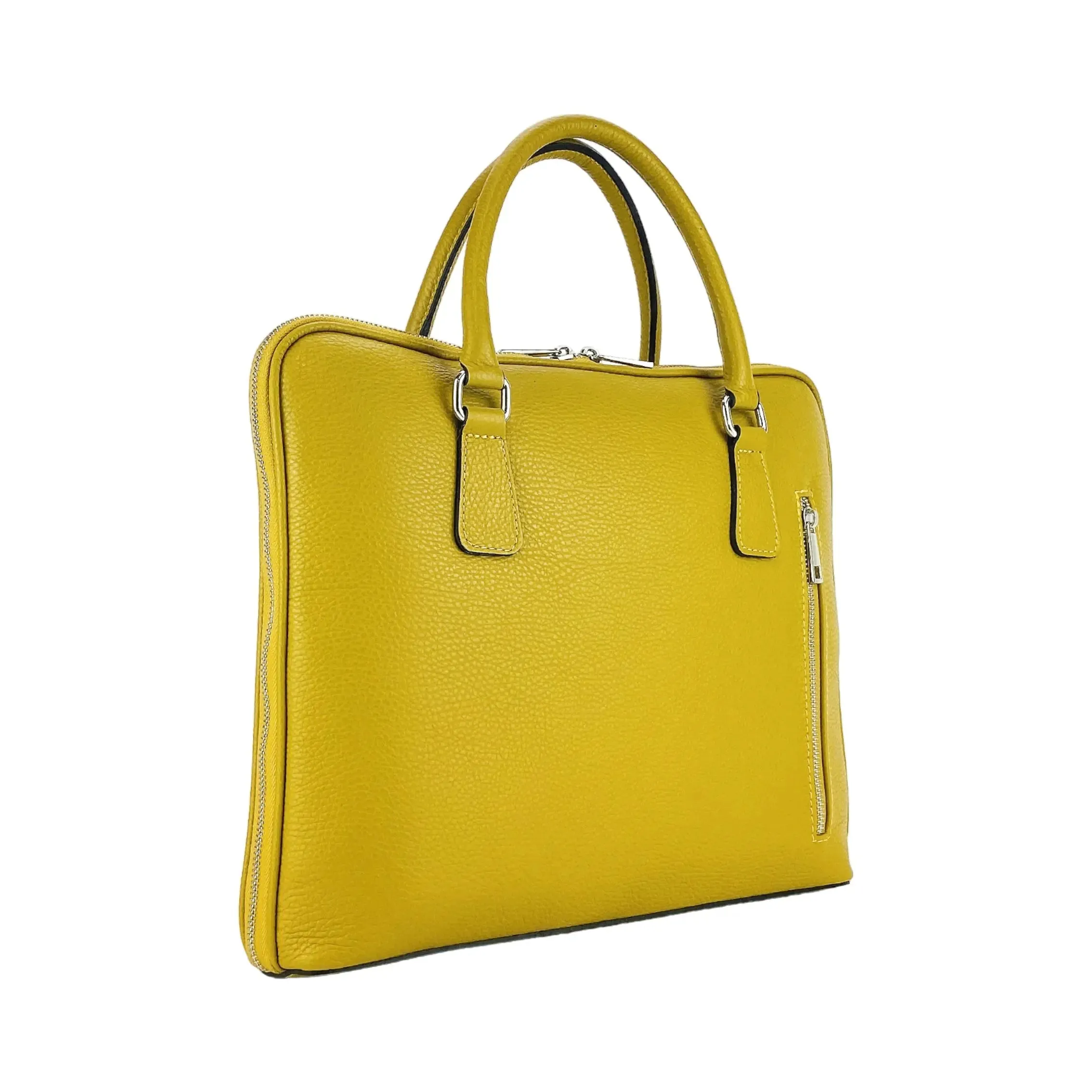 Unisex Business Briefcase in Genuine Leather - Made in Italy