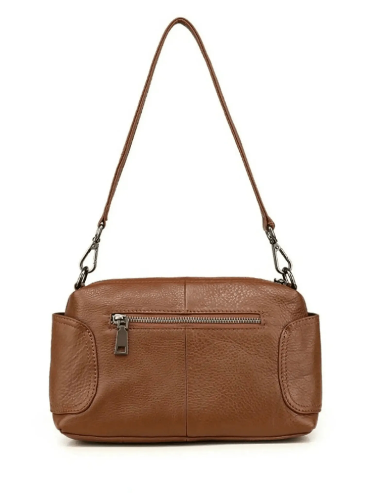 Vianne |  Classic Brown Leather Shoulder Bag