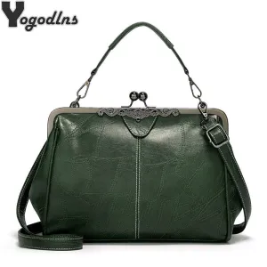 Vintage Simple Style Women Shoulder Bag 2021 High Quality PU Leather Lady Crossbody Bag Fashion Boston Design Handbag Tote Purse