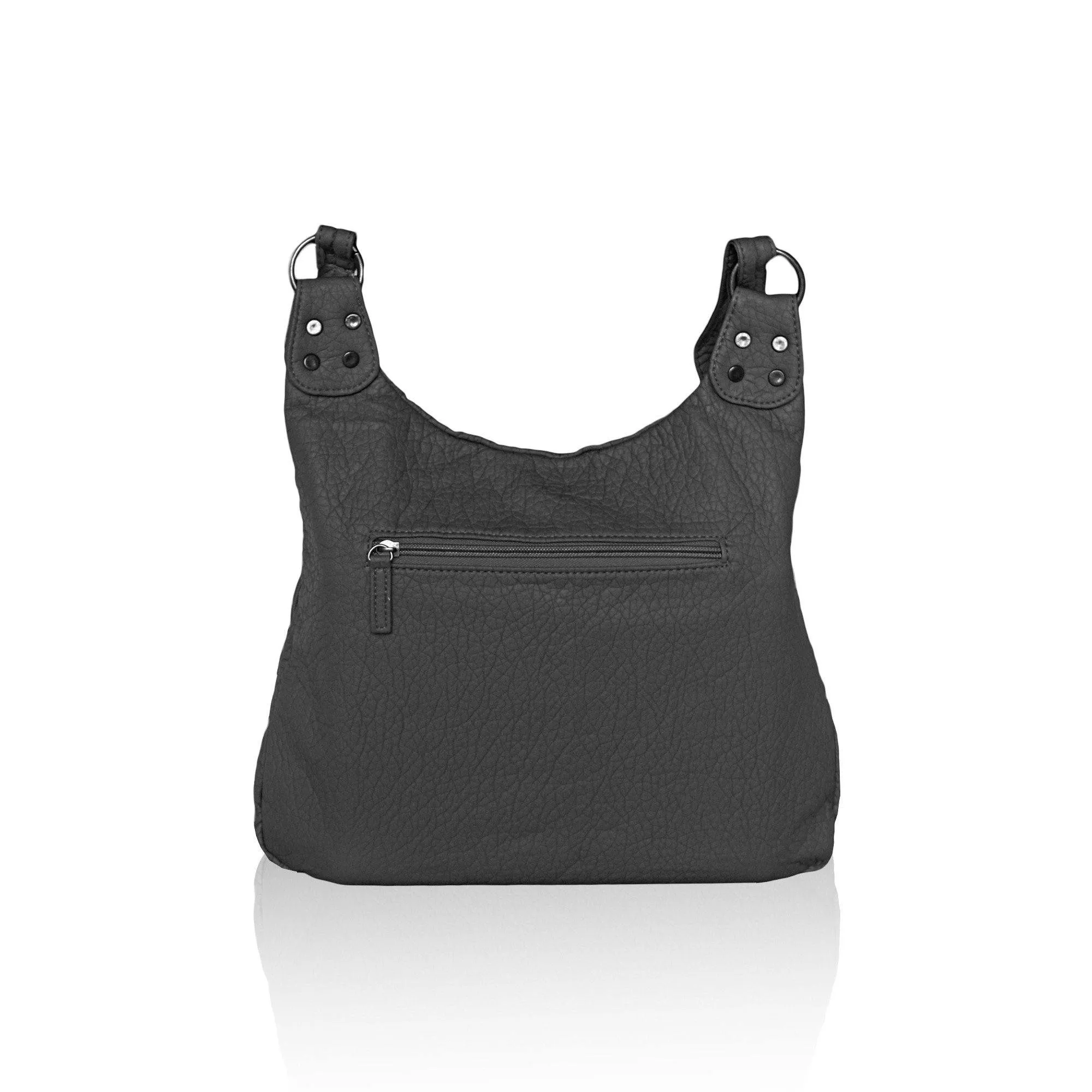 Washable Vegan Leather Series - Casual Messenger Bags - Black
