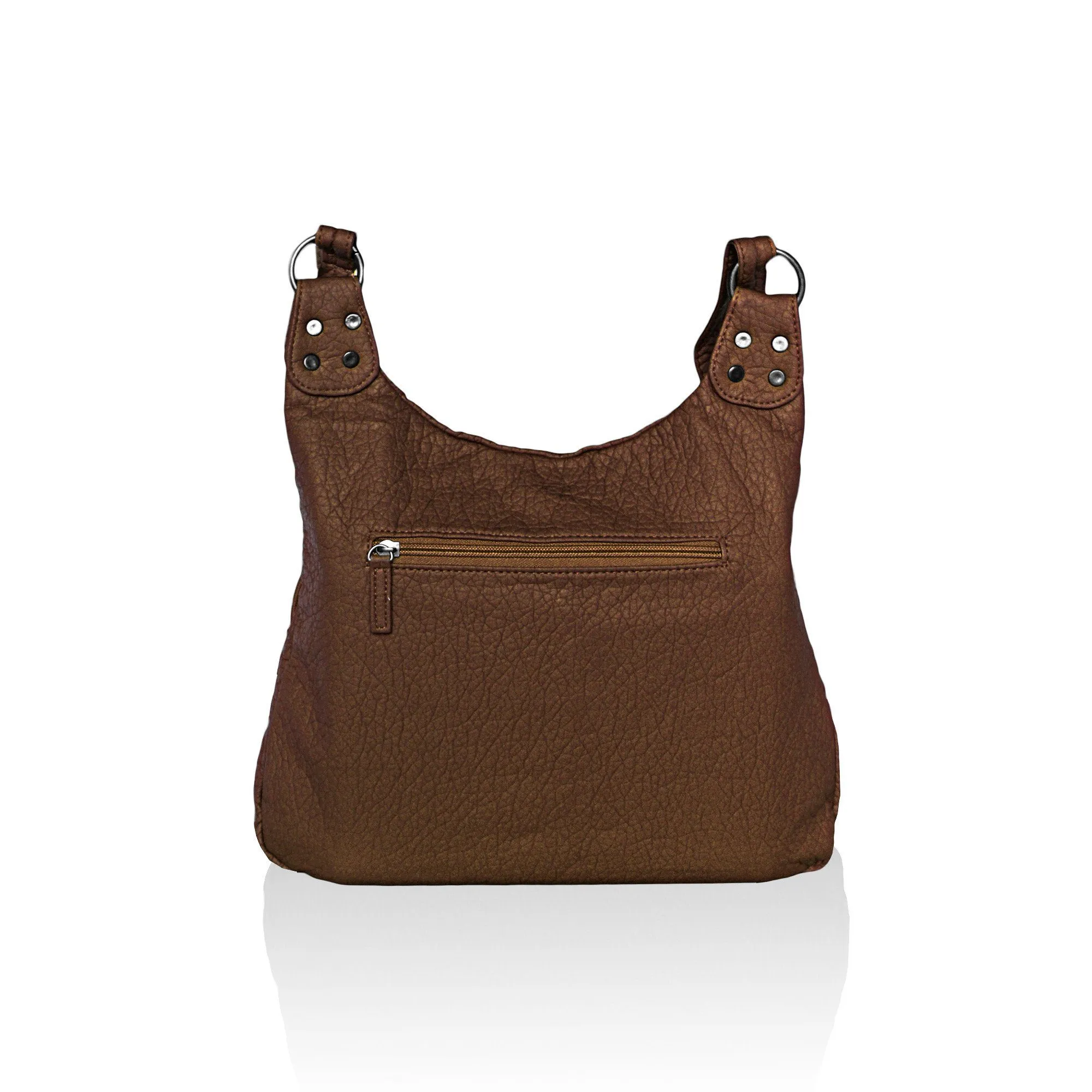 Washable Vegan Leather Series - Casual Messenger Bags - Black