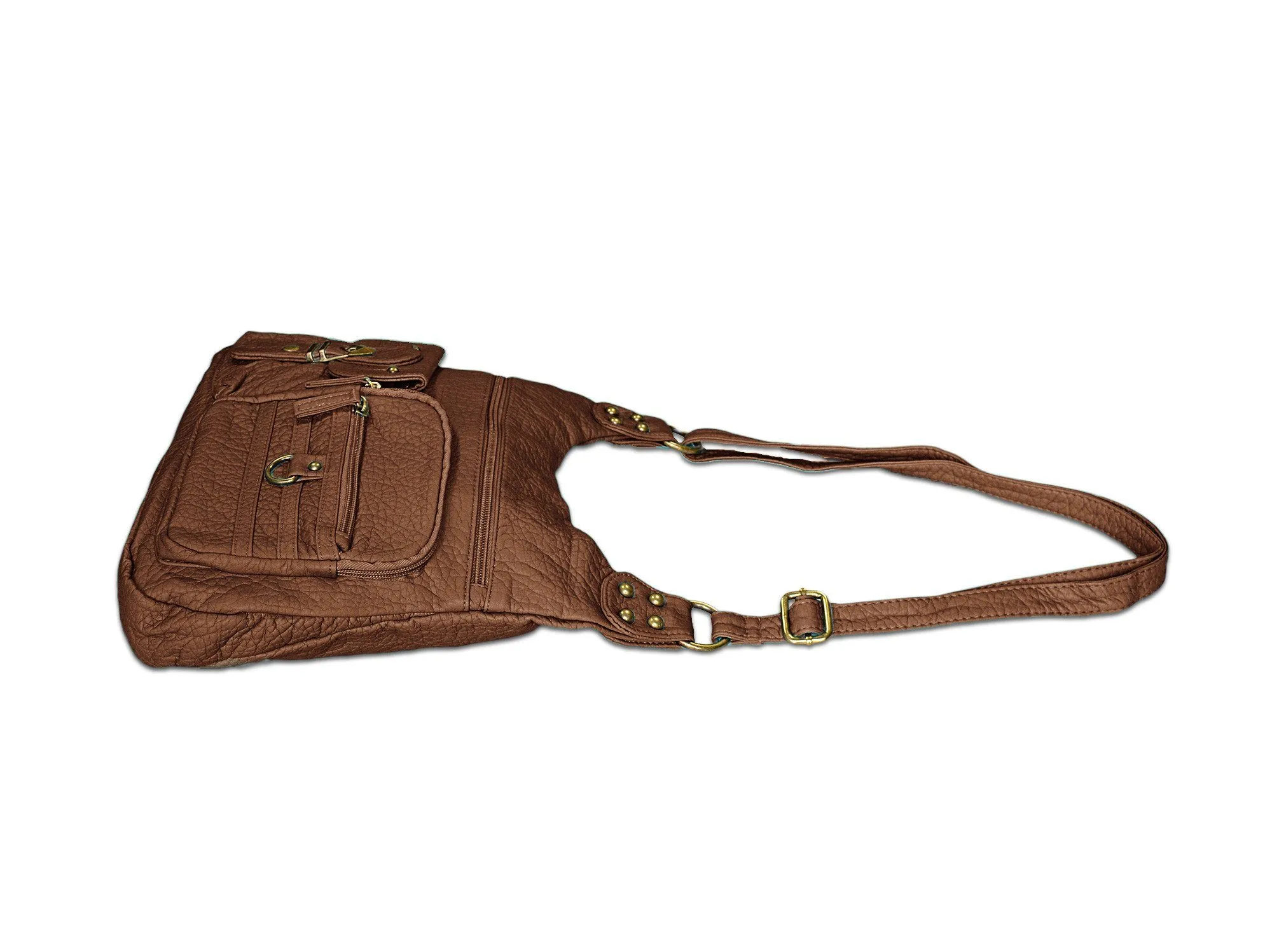 Washable Vegan Leather Series - Casual Messenger Bags - Black
