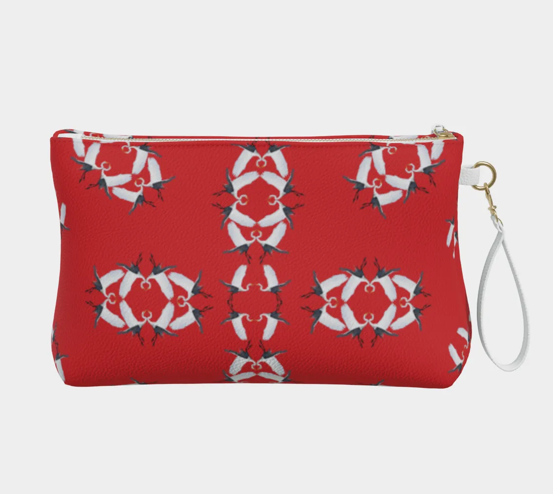 White Egret Love Dance Vegan Leather Makeup Bag