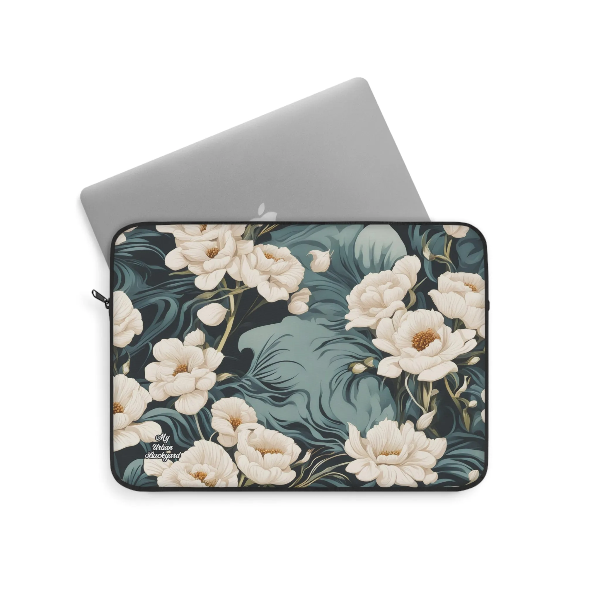 Winter Flowers, Laptop Carrying Case, Top Loading Sleeve for School or Work