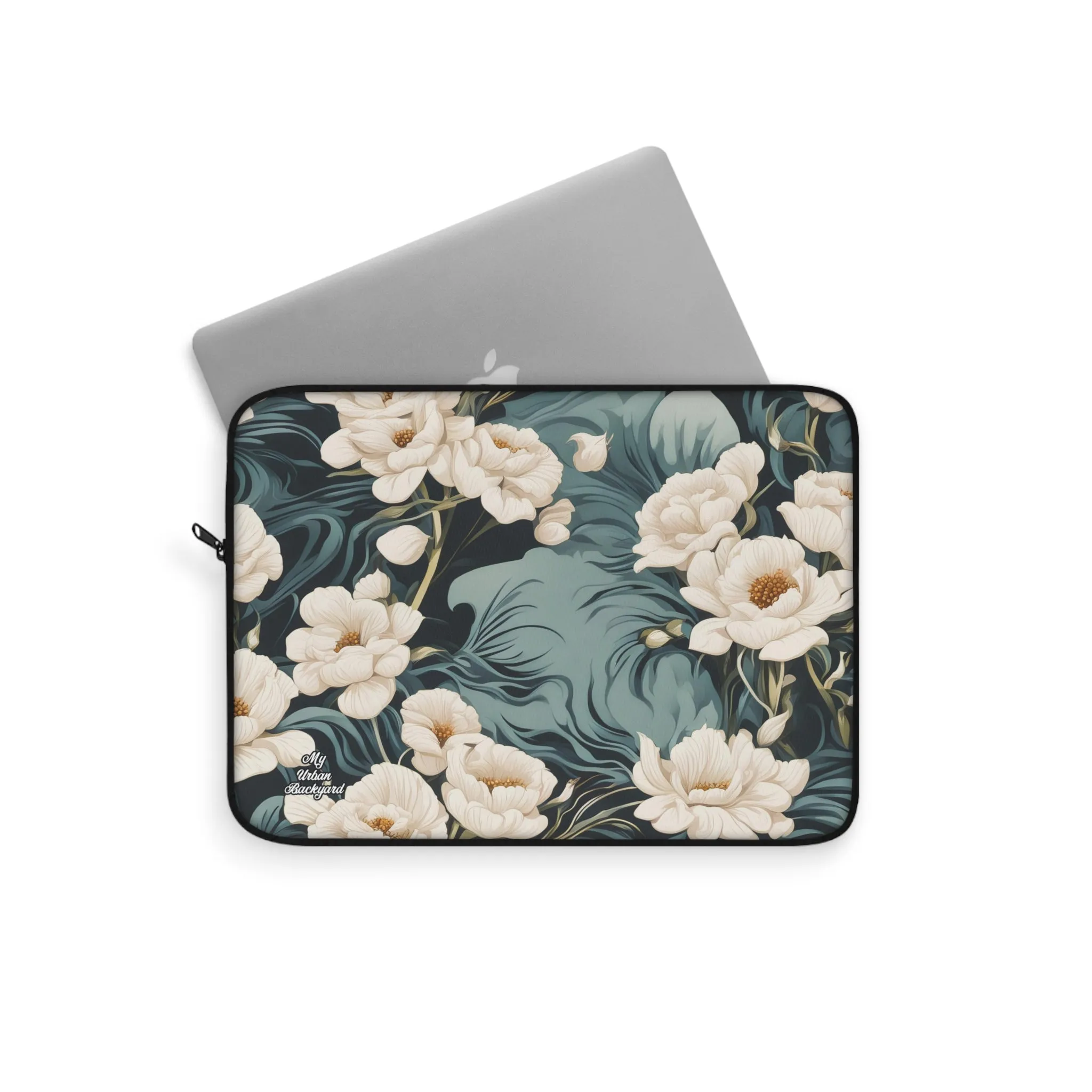 Winter Flowers, Laptop Carrying Case, Top Loading Sleeve for School or Work