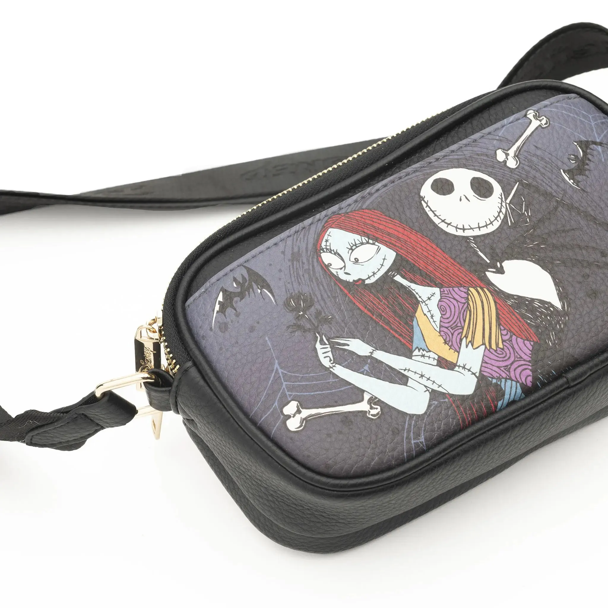 WondaPop Jack and Sally Double Zipper Crossbody/Shoulder Bag