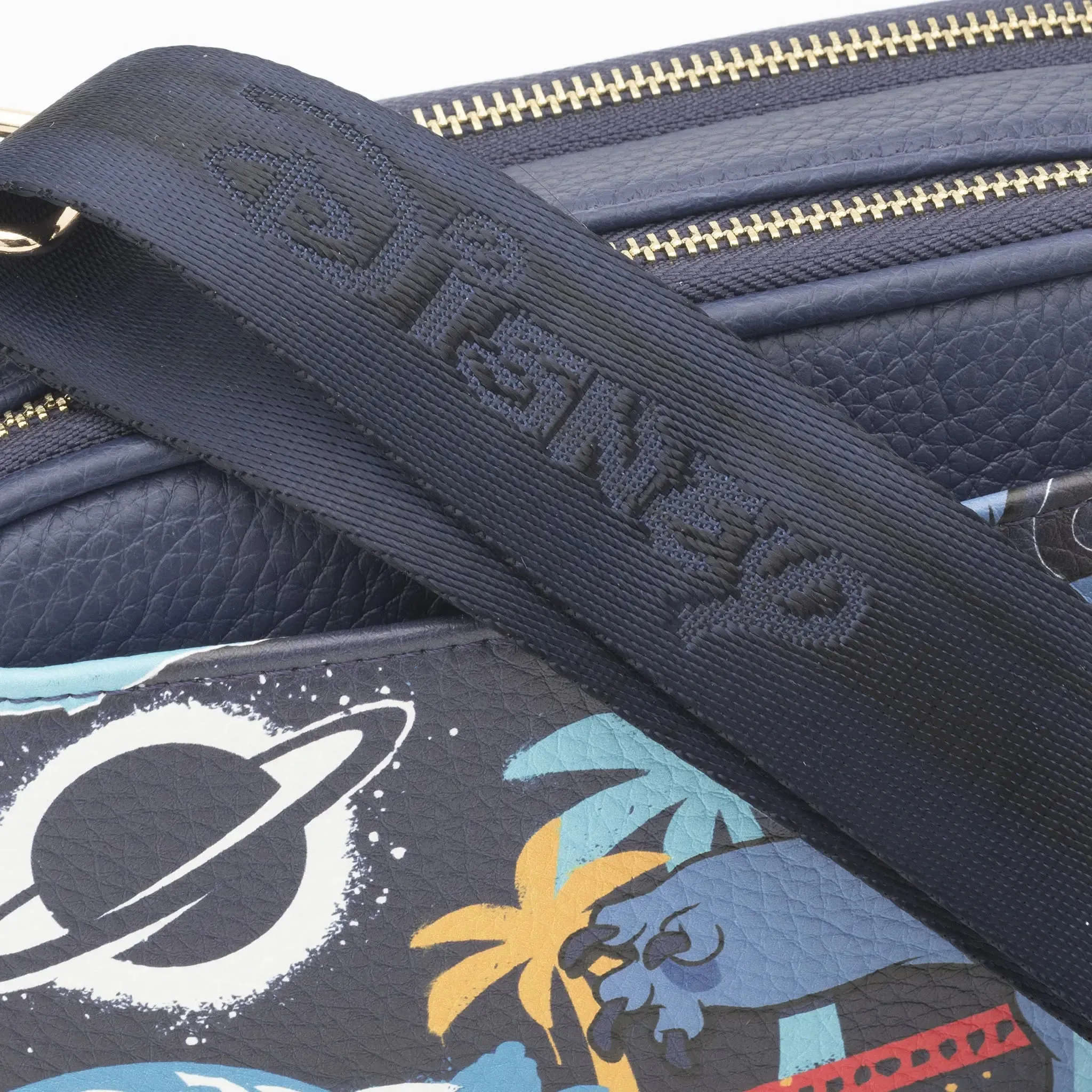 WondaPop Stitch Double Zipper Crossbody/Shoulder Bag